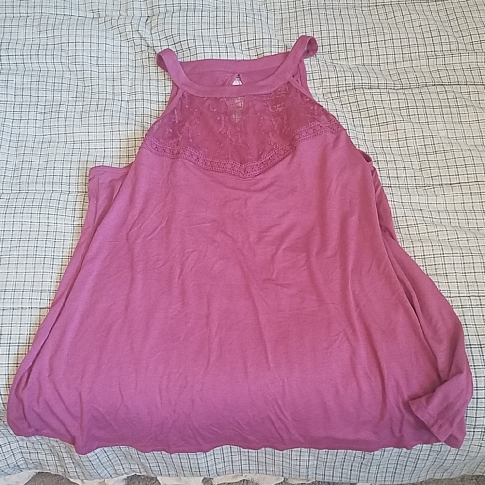 Torrid size 2 illusion neckline top in mauve